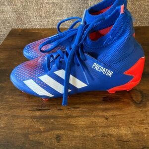 Kids Adidas Predator Blue and Red Cleats